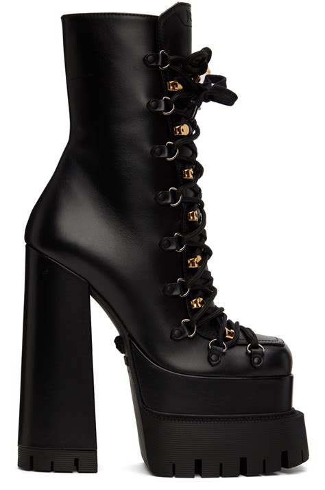 versace 155mm platform leather ankle boots|versace aevitas platform.